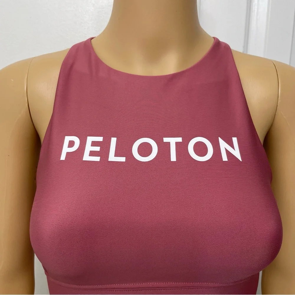Peloton Mauve Rose Pink High-Neck High Support Performance Sports Bra size S - Picture 3 of 9
